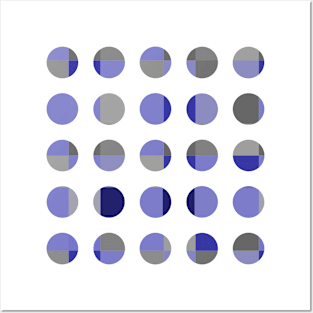 Abstract Geometric Blue Dots Pattern Posters and Art